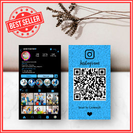 Reinigung Instagram Blue Housekeeping Maid QR Code Visitenkarte