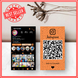 Reinigung Instagram Orange Housekeeping Maid QR Visitenkarte