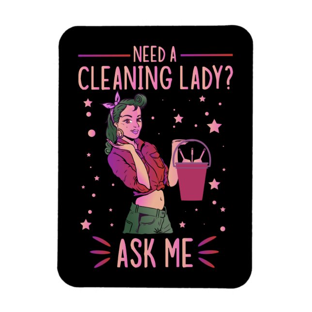 Reinigung Lady Housekeeper Housekeeping Cleaner Gr Magnet (Vertikal)