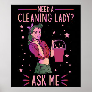 Reinigung Lady Housekeeper Housekeeping Cleaner Gr Poster