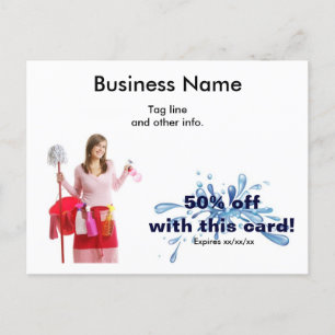 Reinigung Postkarte für Unternehmen