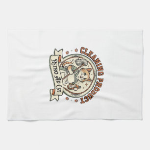 Reinigung Produkt Retro Anzeige Katze Reinigung Pr Geschirrtuch