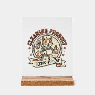 Reinigung Produkt Retro Werbung Katze Reinigung Pr Acrylschild
