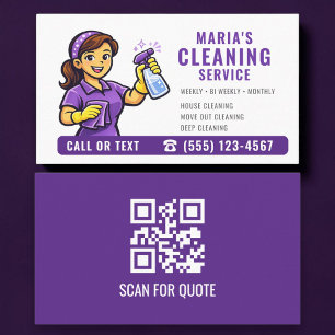 Reinigung QR Code für Purple Maid House Cleaning S Visitenkarte