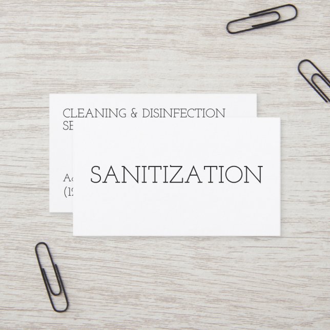 Reinigung Sanierung Desinfektion Minimal Visitenkarte (Vorderseite/Rückseite Beispiel)