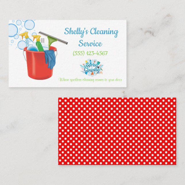 Reinigung von Materialien Design House Reinigungsd Visitenkarte (Vorne/Hinten)
