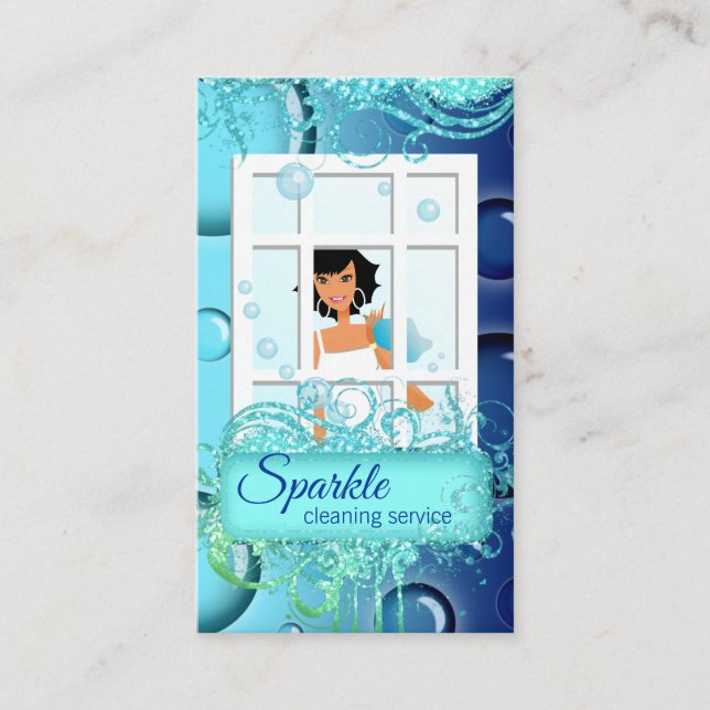 Reinigung von Sparkle-Glitzer-Blasen Visitenkarte (Vorderseite)