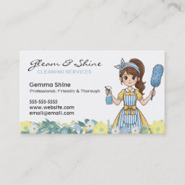 Reinigung von Visitenkarten - Cartoon für Blumenbe Visitenkarte