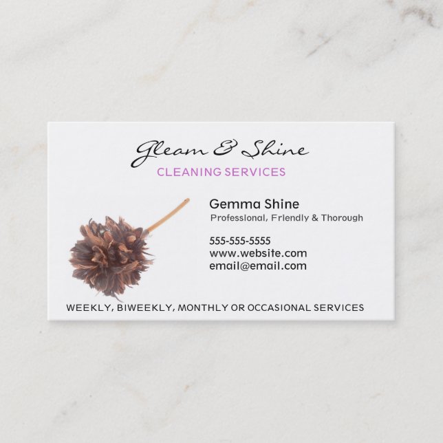 Reinigung von Visitenkarten Visitenkarte (Vorderseite)