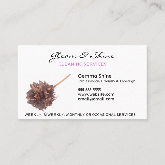 Reinigung von Visitenkarten Visitenkarte (Vorderseite)