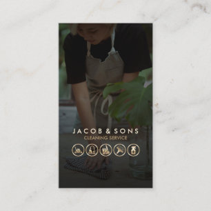 Reinigungs-Service Gold-Symbole Reiniger Visitenkarte