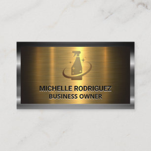 Reinigungs-Spray   Gold Silber Metal Visitenkarte