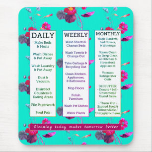Reinigungs-Zeitplan-u. Bestätigungs-weibliches Mousepad