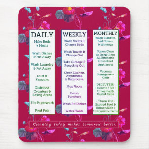 Reinigungs-Zeitplan-u. Bestätigungs-weibliches Mousepad