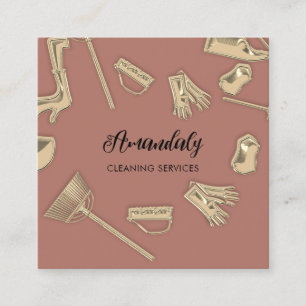 Reinigungsämter QR-Code-Rose Quadratische Visitenkarte