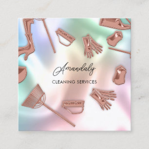 Reinigungsämter QR-Code-Rose Quadratische Visitenkarte