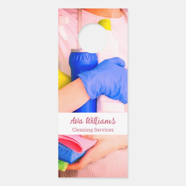 Reinigungsangebote für kundenspezifische QR Türanhänger (Vorderseite)