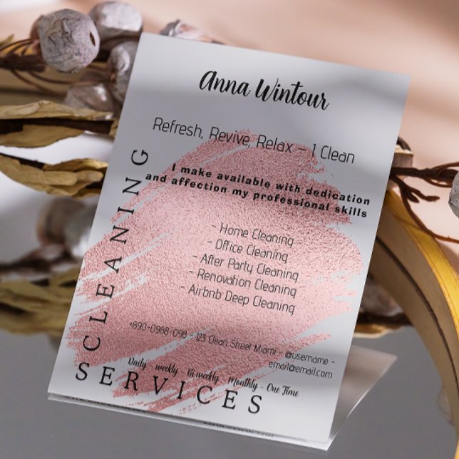 Reinigungsangebote Pinselgoldscans zur Verbindung  Flyer (Cleaning Services Blush Rose Gold Scan To Connect Flyer)
