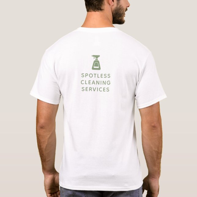 Reinigungsanstalt Spray Flasche Sage Grüner Text T-Shirt (Rückseite)