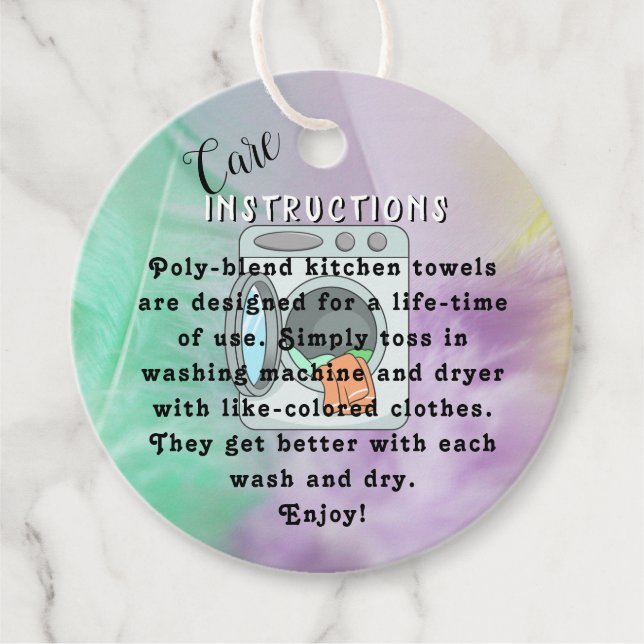 Reinigungsanstalten für die Waschanleitung Geschenkanhänger (Vorderseite)