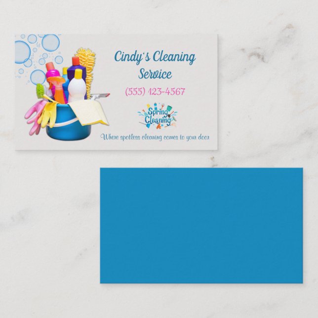 Reinigungsanwendungen Reinigungsservice der Design Visitenkarte (Vorne/Hinten)