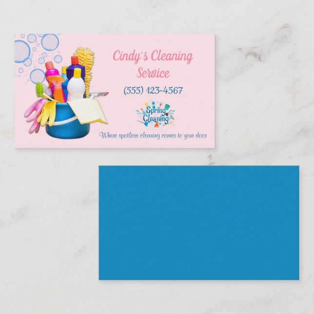 Reinigungsanwendungen Reinigungsservice der Design Visitenkarte (Vorne/Hinten)