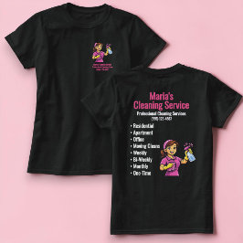 Reinigungsdienst Frau Schwarz T-Shirt