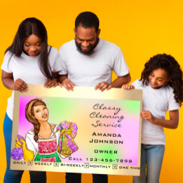 Reinigungsdienst für Klassenhäuser Mädchen Visitenkarte