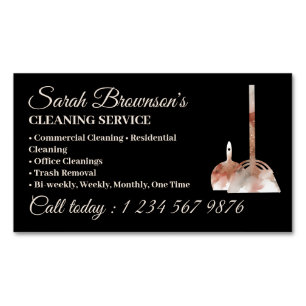 Reinigungsdienst Hausmeister Wasserfarbe Beige Magnetische Visitenkarte