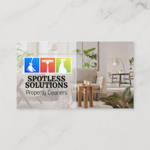 Reinigungsdienst Icons für Zuhause   Modernes Wohn Visitenkarte