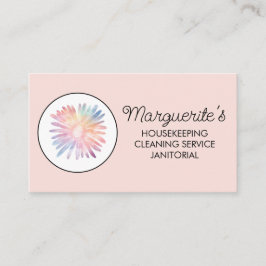 Reinigungsdienst im Haus Daisy Logo Soziale Symbol Visitenkarte