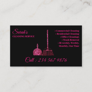 Reinigungsdienst Janitorial rosa Funkeln mädchenha Visitenkarte