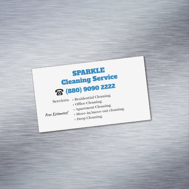 Reinigungsdienst Magnetische Visitenkarte (Beispiel)