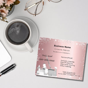 Reinigungsdienst rosé silber glitter staub QR Flyer