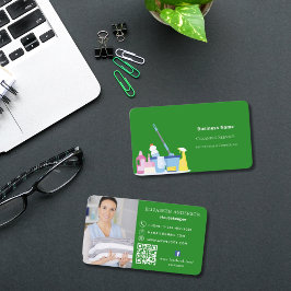 Reinigungsdienst Waldgrün Foto QR-Code Visitenkarte