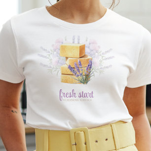 Reinigungsdienst Wasserfarbe Lavendel Seife T-Shirt