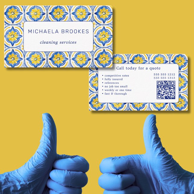 Reinigungsdienste Beruflicher QR-Code Visitenkarte (Von Creator hochgeladen)