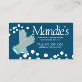 Reinigungsdienste Bläschen Blauer Handschuhe Visitenkarte