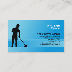 Reinigungsdienste Business Card Man Mopping Visitenkarte
