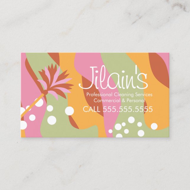 Reinigungsdienste Duster Groovy  Visitenkarte (Vorderseite)