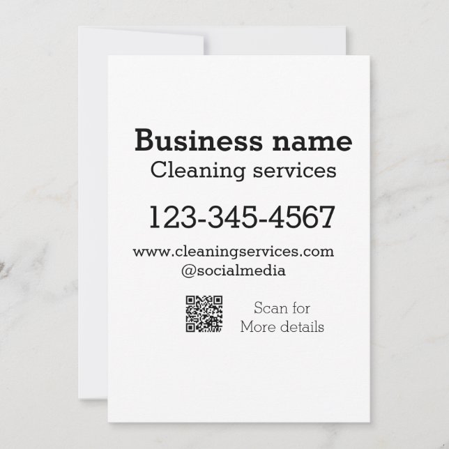 Reinigungsdienste fügen E-Mail-Adresse der Nummer  Einladung (Vorderseite)