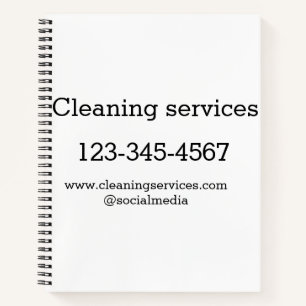 Reinigungsdienste fügen E-Mail-Adresse der Nummer Notizbuch
