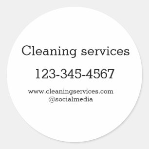 Reinigungsdienste fügen E-Mail-Adresse der Nummer  Runder Aufkleber