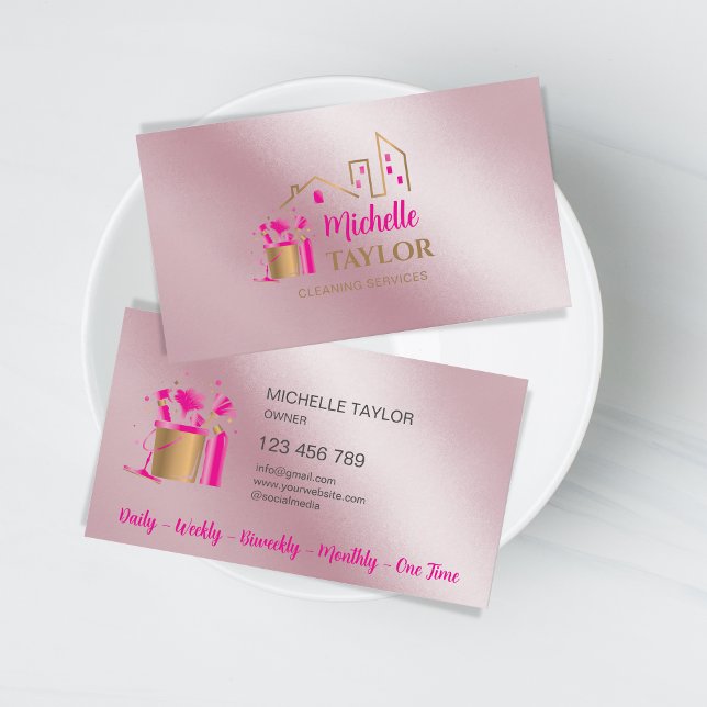 Reinigungsdienste für berufliches Haus und Büros Visitenkarte (Von Creator hochgeladen)