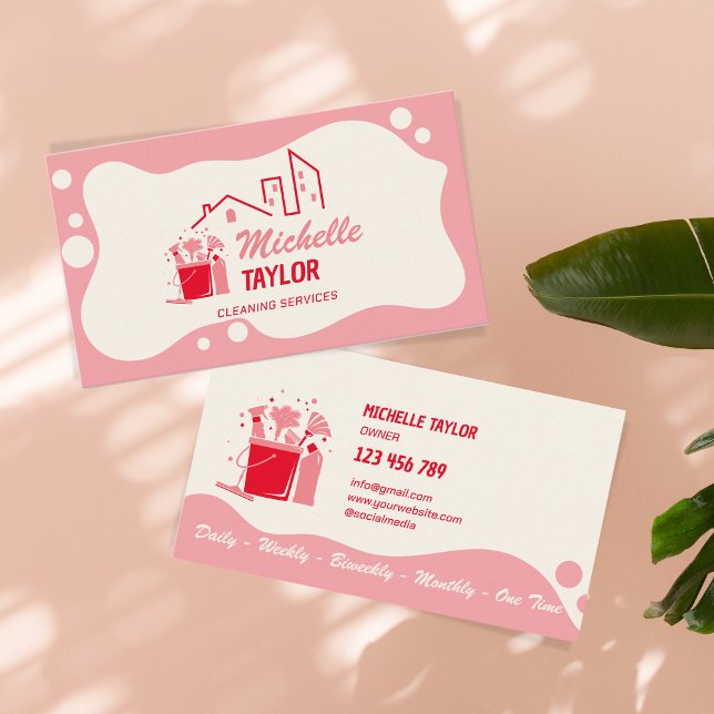 Reinigungsdienste für berufliches Haus und Büros Visitenkarte (Von Creator hochgeladen)