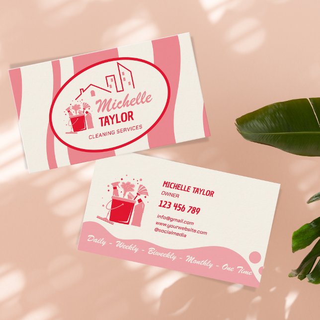 Reinigungsdienste für berufliches Haus und Büros Visitenkarte (Von Creator hochgeladen)