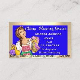 Reinigungsdienste für Classys House Maid Blue Visitenkarte