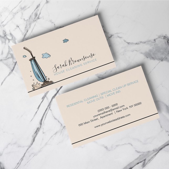 Reinigungsdienste für Janitorial Maid Blush House Visitenkarte (Janitorial Maid Blush House Cleaning Services Business Card)
