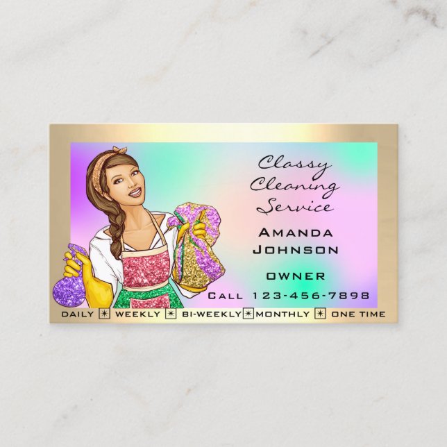 Reinigungsdienste für Klassenhäuser - Rahmen Visitenkarte (Vorderseite)