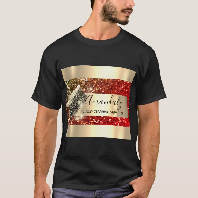 Reinigungsdienste Haushaltshaus Behaltend Gold-Gli T-Shirt (Vorderseite)